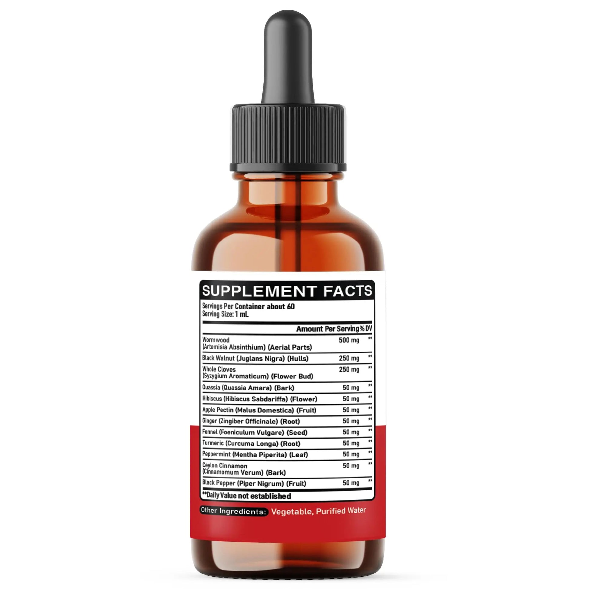 DEDICAD 12in1 Wormwood Liquid Drops Added Black Walnut, Whole Cloves and 9 More Herbs - 2 Fl Oz - 60 Days Supply - Mint Flavor DEDICADnz supplements