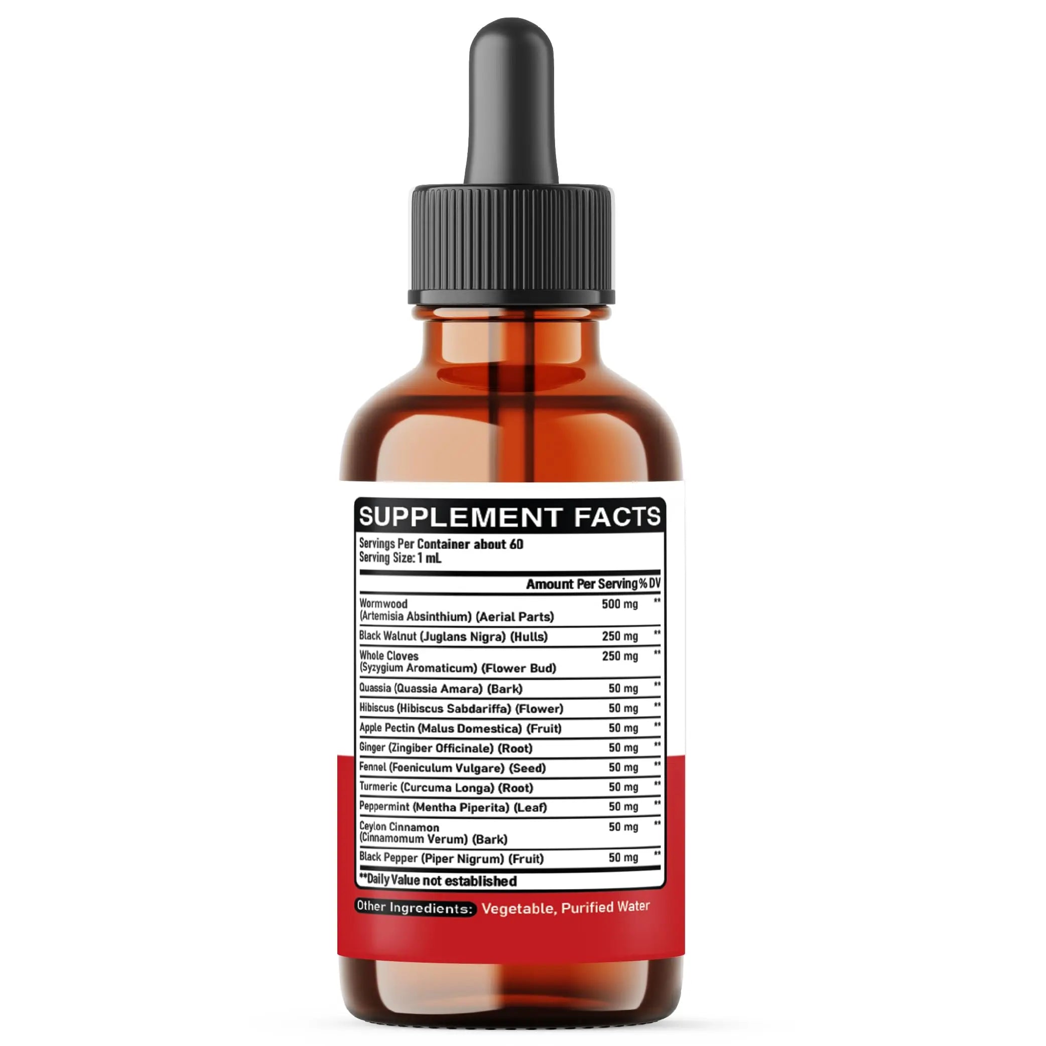 DEDICAD 12in1 Wormwood Liquid Drops Added Black Walnut, Whole Cloves and 9 More Herbs - 2 Fl Oz - 60 Days Supply - Mint Flavor DEDICADnz supplements