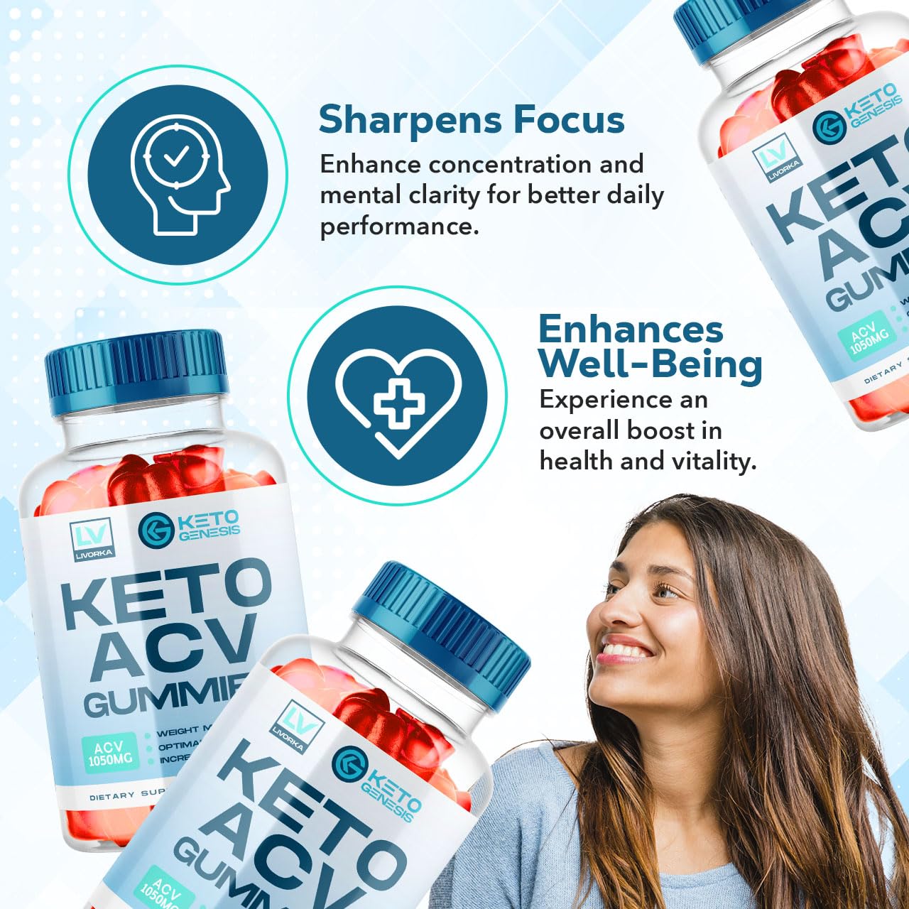5 Pack - Keto Genesis Keto ACV Gummies Advanced Weight Loss, Genesis ACV, Genesis LIVORKAUS supplements