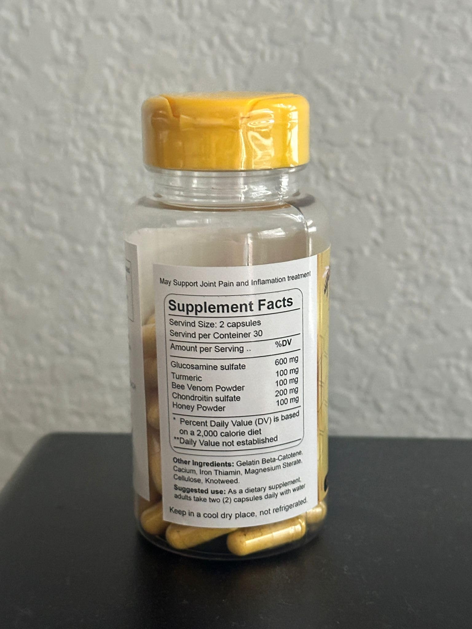 Natural Supplement - Bee Therapy Gold Venom Apitoxin Manuka Honey - Supports Inflammation & Mobility - Neck and Backache - Supports Joints & Muscles- Sprains, Bruises and Strains - Pack 1 60 Capsules Aus HealthcareAu supplements