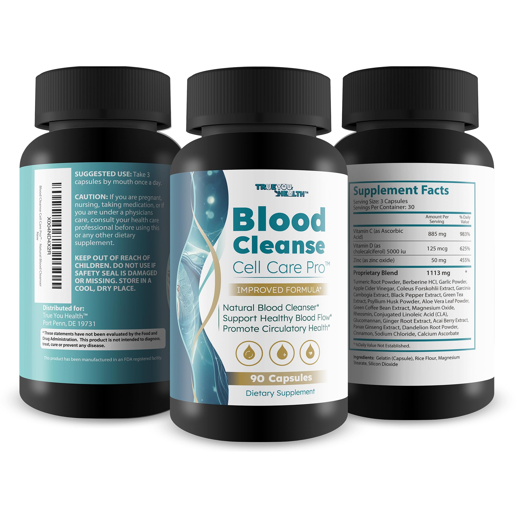 Blood Cleanse Cell Care Pro - Improved Formula - Our Best Blood Cleanse Detox - Cleanse Blood & Detox Body Cleanse - Full Body Cleanse - Sugar Detox Cleanse Pancreas Sweet Blood Cleanse Supplements True You HealthAu supplements