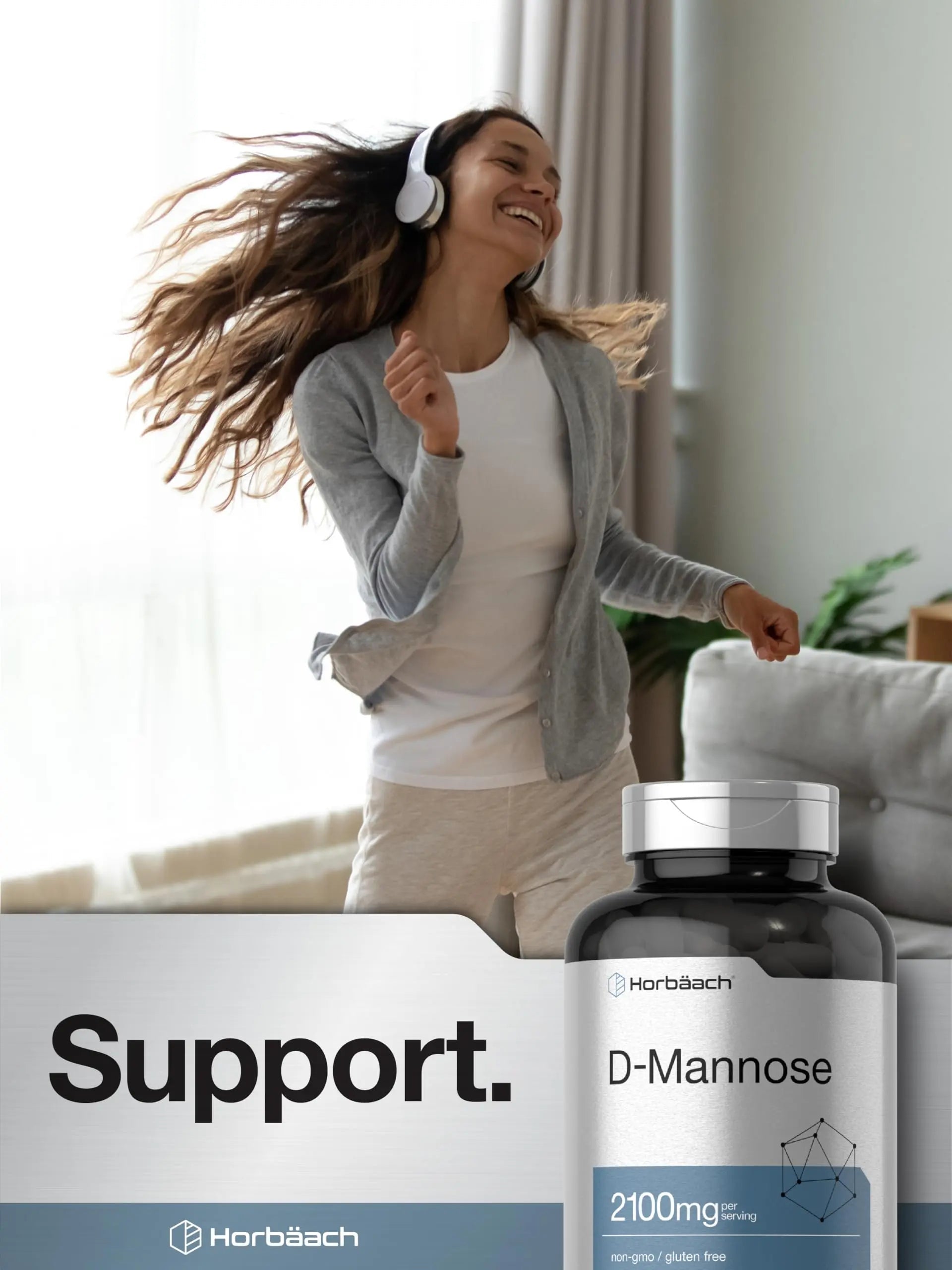 Horbäach D-Mannose Supplement 2100mg | 120 Capsules | Pills for Women and Men | Non-GMO & Gluten Free HorbäachAu supplements