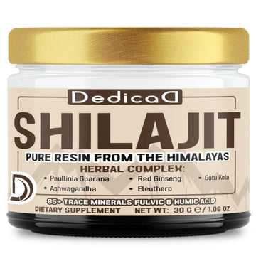DEDICAD 30g Shilajit Resin with Herbal Complex - Paullinia Guarana, Gotu Kola Leaf & More - Shilajit Pure Himalayan Organic for Immune System, Energy Production, Brain Health & Stamina DEDICADAu supplements