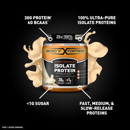 Body Fortress Super Advanced Isolate Protein Powder, Gluten Free, Vanilla Creme Flavored Body FortressUS supplements