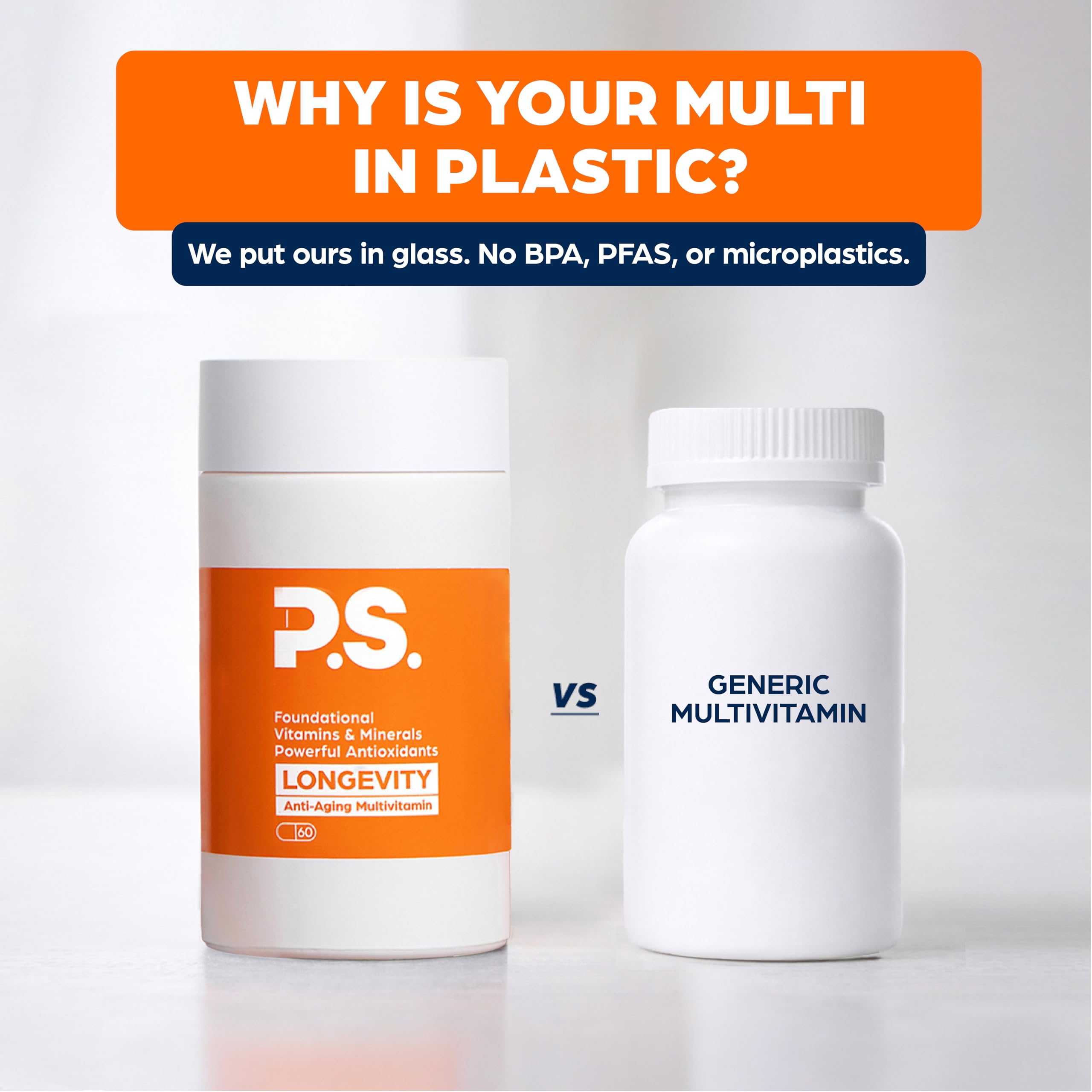 PS Longevity Supplement – Anti-Aging Multivitamin for Men & Women – Premium Methylated B Vitamins, CoQ10, NR, Urolithin A & Natural Antioxidants – Cellular Health, Energy & Memory – 2 Month Supply PSAu supplements