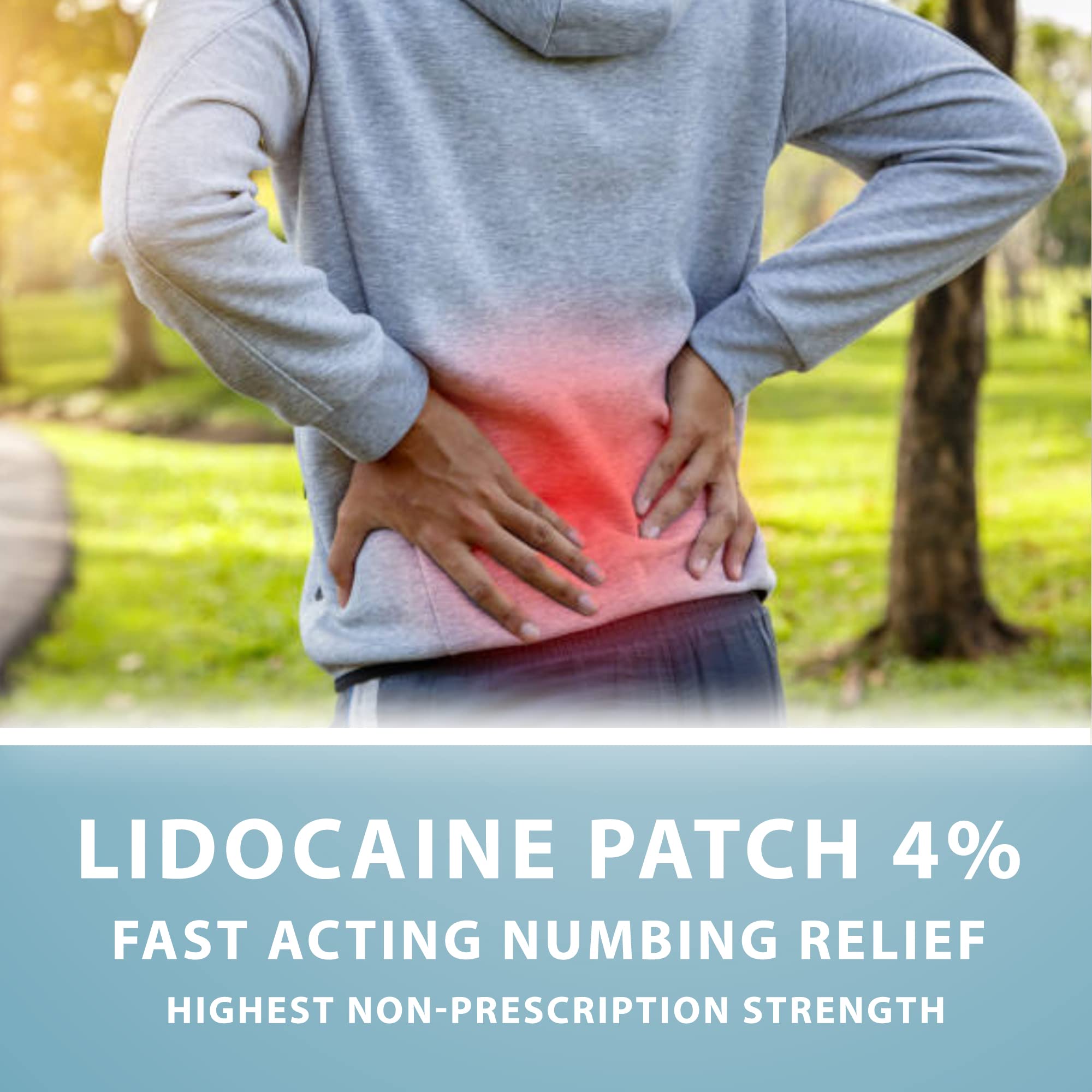 Curist Super Stick Lidocaine Patches Topical Pain Relief - Long Lasting Adhesive for Back Relief, Neck Relief, Sore Muscle Relief (20 Patches -1 Pack - 3x5 Lidocaine 4% Patches) CuristAu supplements