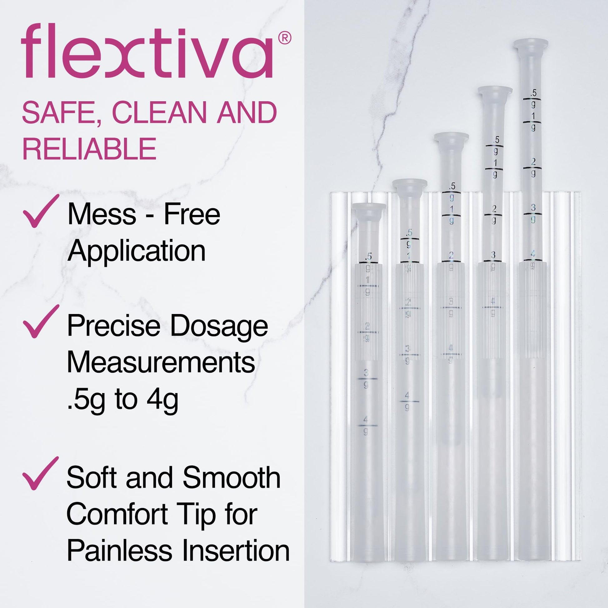 Flextiva Disposable Plastic Vaginal Cream Applicators - Threaded End to Fit OTC Gel or Cream Products FlextivaAu supplements