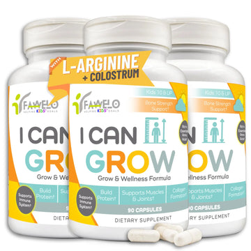 I Can Grow (3 Pack) Height Boosters for Kids 10+, Teen Vitamins for tru Height - Natural Growth Supplement for Optimal Development - Supports Bone Strength and Immune Health with Colostrum FaweloAu supplements