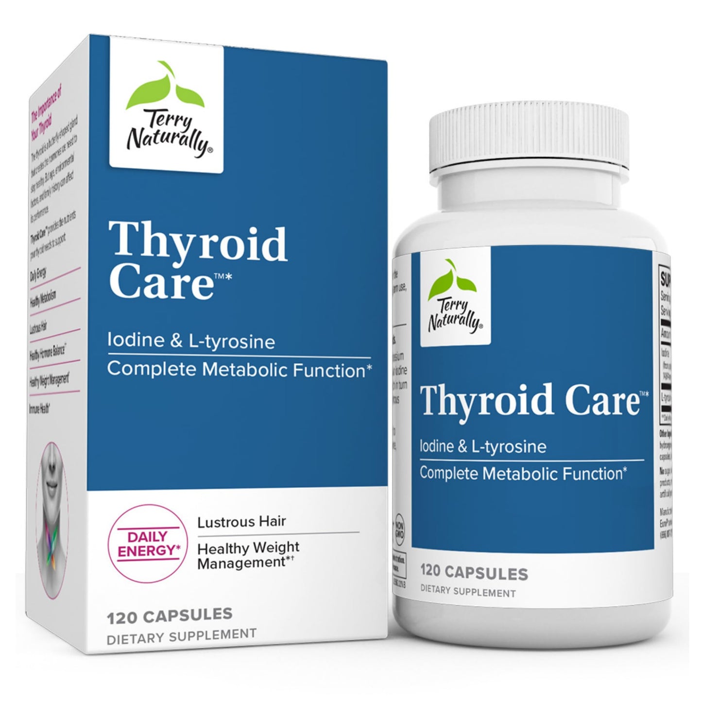 Terry Naturally Thyroid Care - 120 Capsules - Complete Metabolic Function - with Iodine Terry NaturallyUS supplements