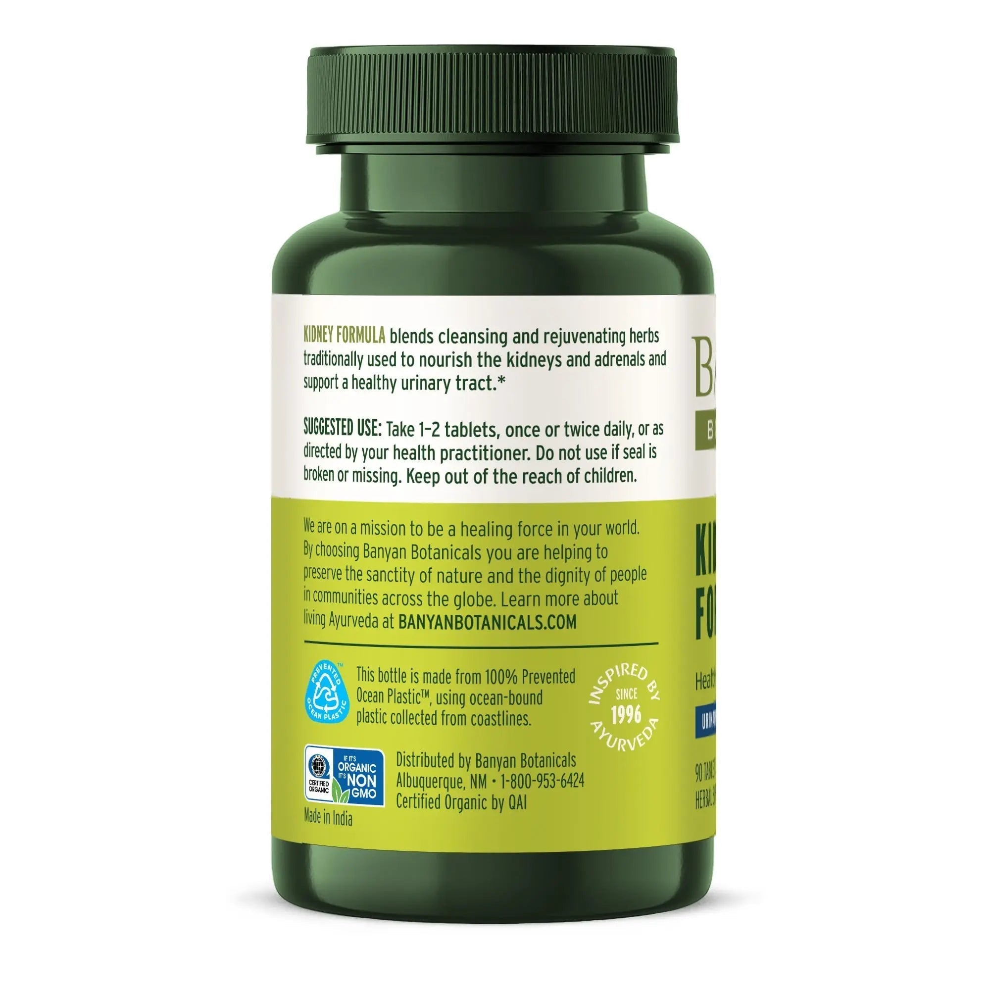 Banyan Botanicals Organic Kidney Formula–Urinary Tract Support & Detox Supplement–Gokshura & Punarnava for Fluid Balance & Systemic Cleansing–Cooling Genitourinary Tonic-90 Tablets-USDA Organic Banyan BotanicalsAu supplements