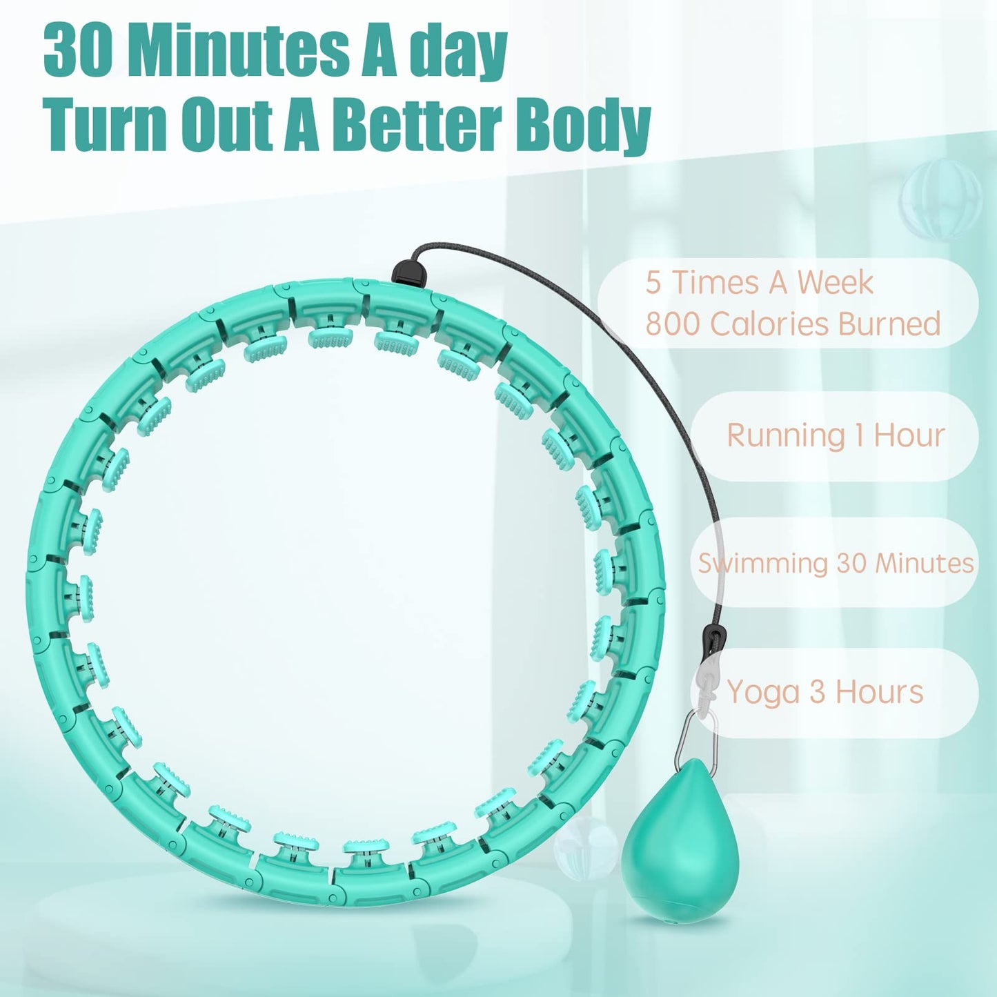 OurStarry 32 Knots Weighted Workout Hoop Plus Size, Smart Waist Exercise Ring OurStarryUS supplements