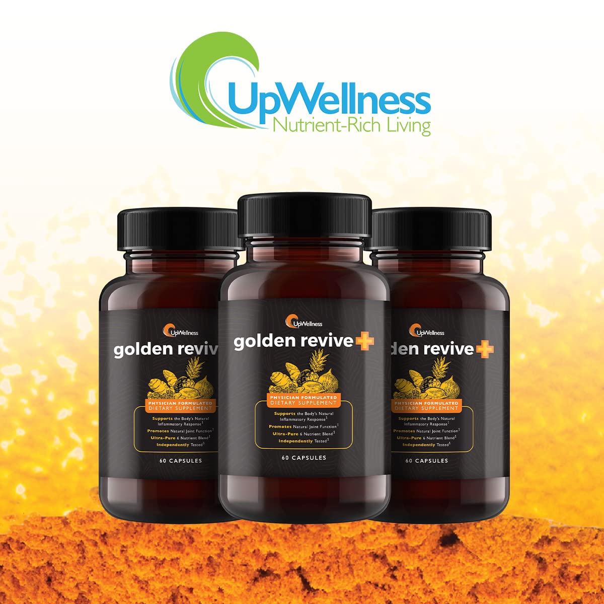UpWellness Golden Revive + Joint Support with Quercetin, Magnesium, and Turmeric UpWellness Nutrient-Rich LivingUS supplements