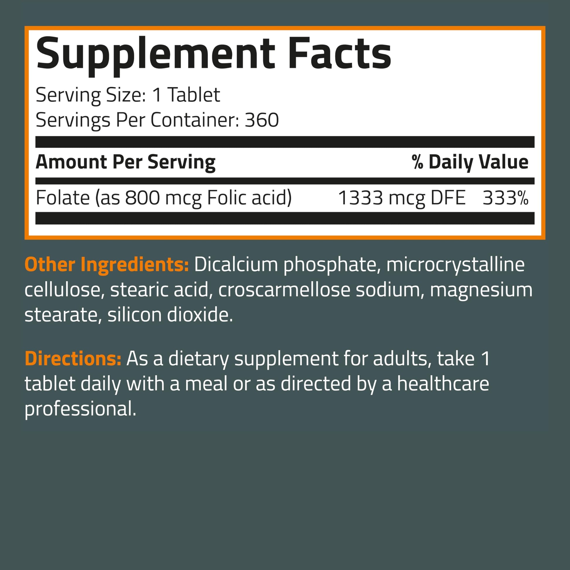 Bronson Folic Acid 800 MCG Supports Prenatal Development, 1 Year Supply, Non-GMO BronsonAu supplements