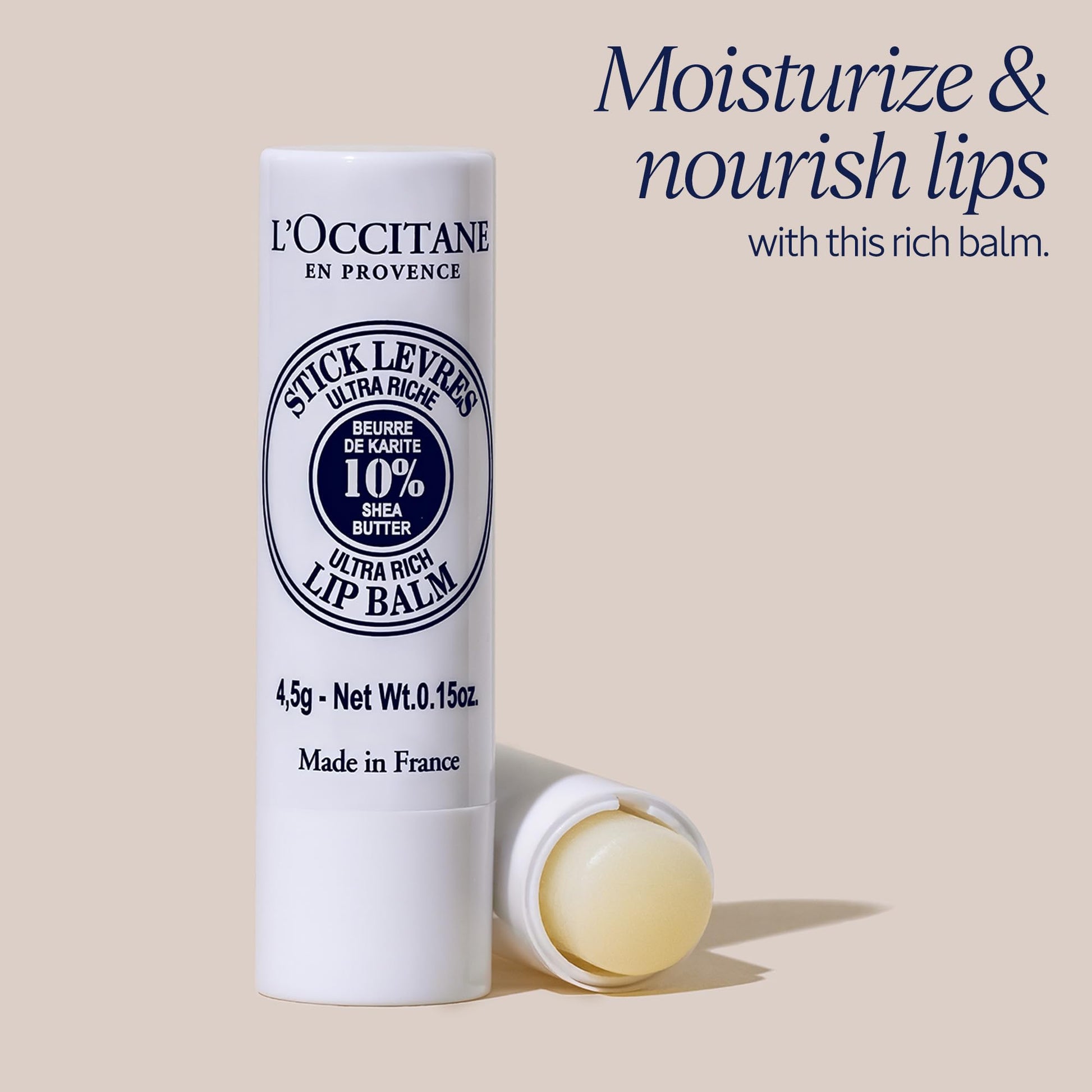L'OCCITANE 10% Organic Shea Butter Ultra Rich Lip Balm Stick, Moisturizes, Nourishes, Repairs & Softens Dry, Chapped Lips, Long Lasting, Vegan L'OCCITANEAu supplements