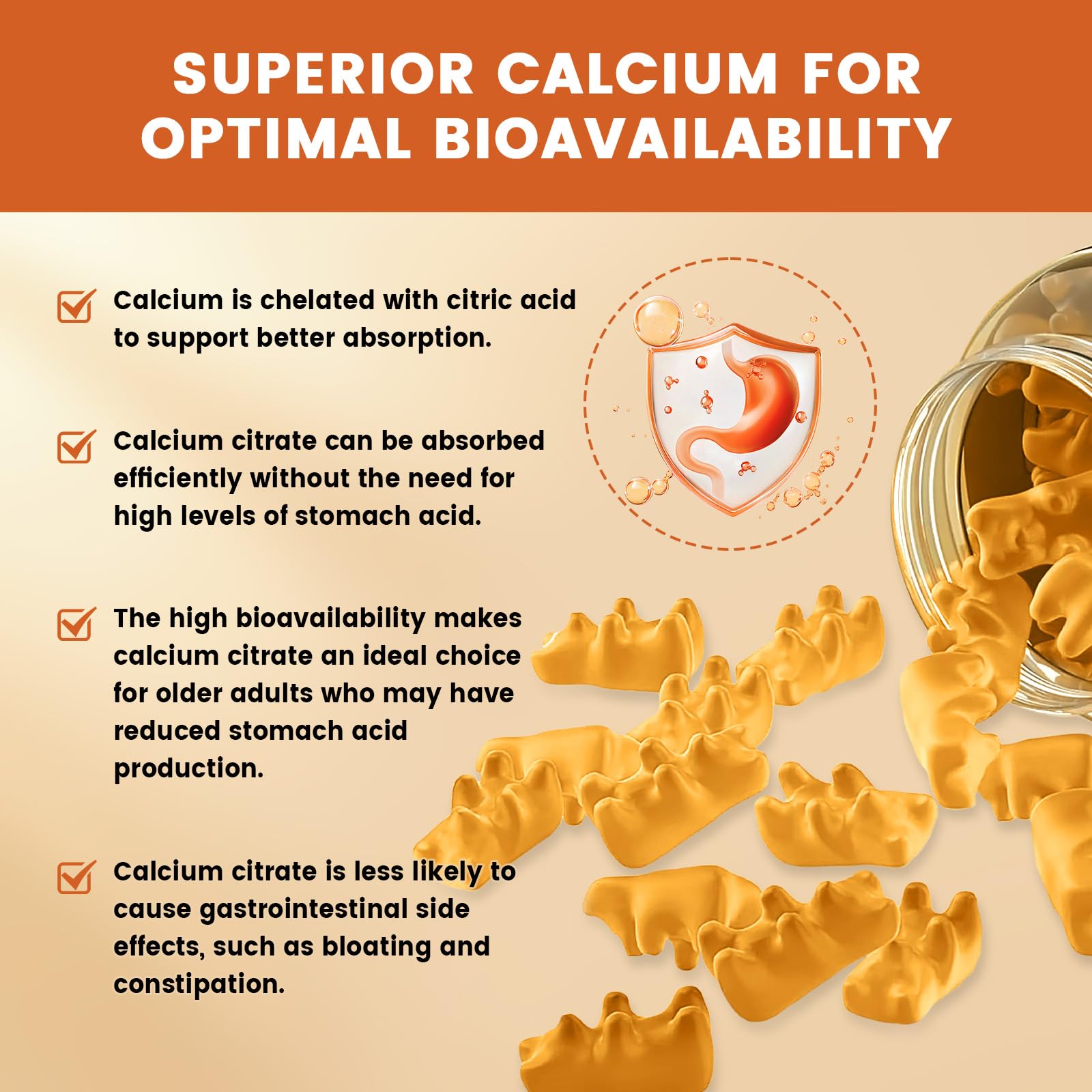 GONGOTA Calcium Citrate 1200mg with Vitamin D3 Gummies, Chewable Calcium for Bone, Muscle, Joints, Immune Support, Calcium Supplements for Women & Men,Sugar Free, Pineapple Flavor - 120 Gummies GONGOTAAu supplements