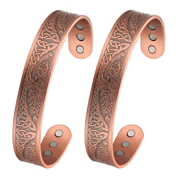MagEnergy Magnetic Copper Bracelet for Men Life of Tree, 99.99% Pure Copper Bangle MagEnergyAu supplements
