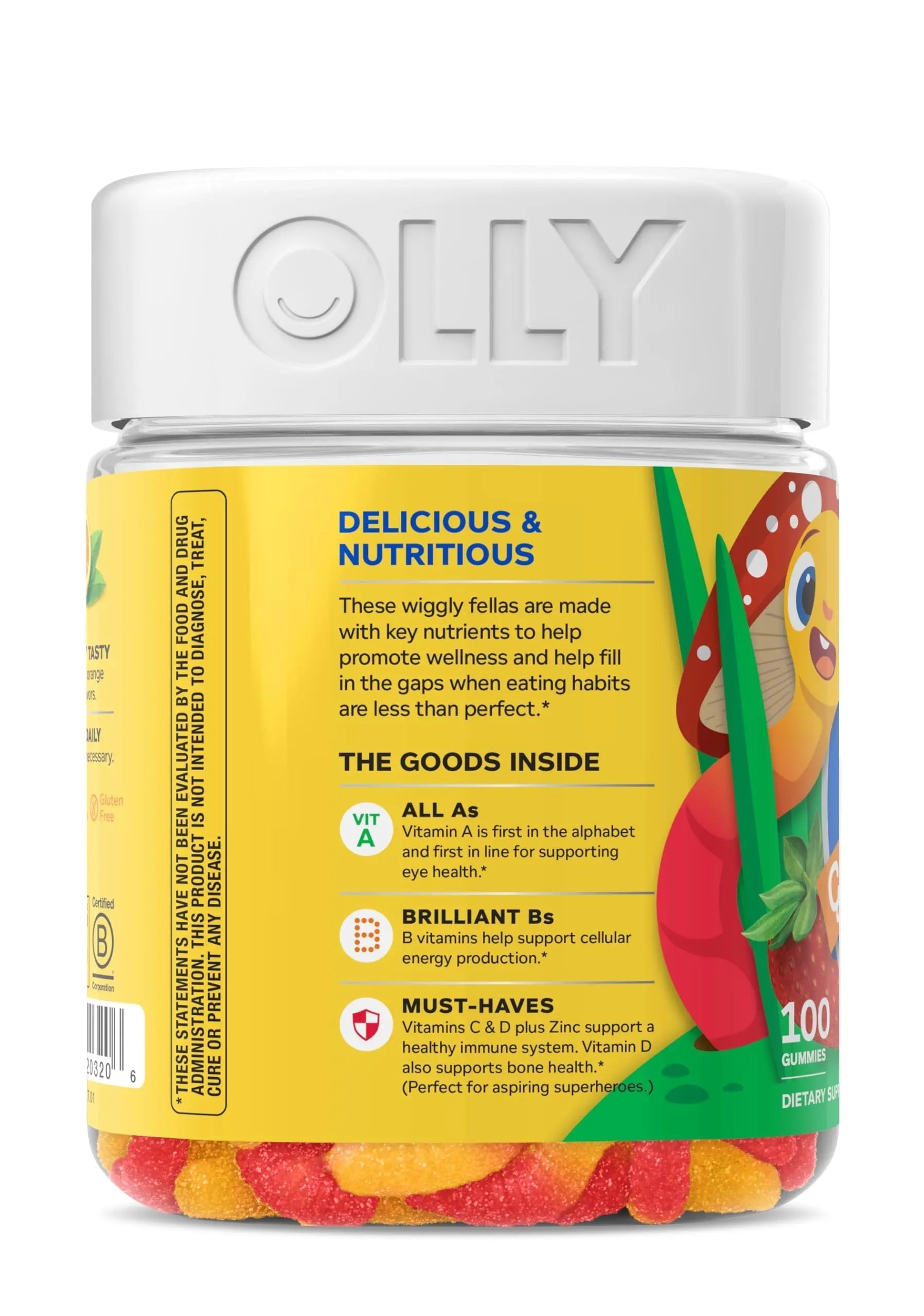 OLLY Kids Multivitamin Gummy Worms, Overall Health and Immune Support, Vitamins and Minerals A, C, D, E, Bs and Zinc OLLYAu supplements