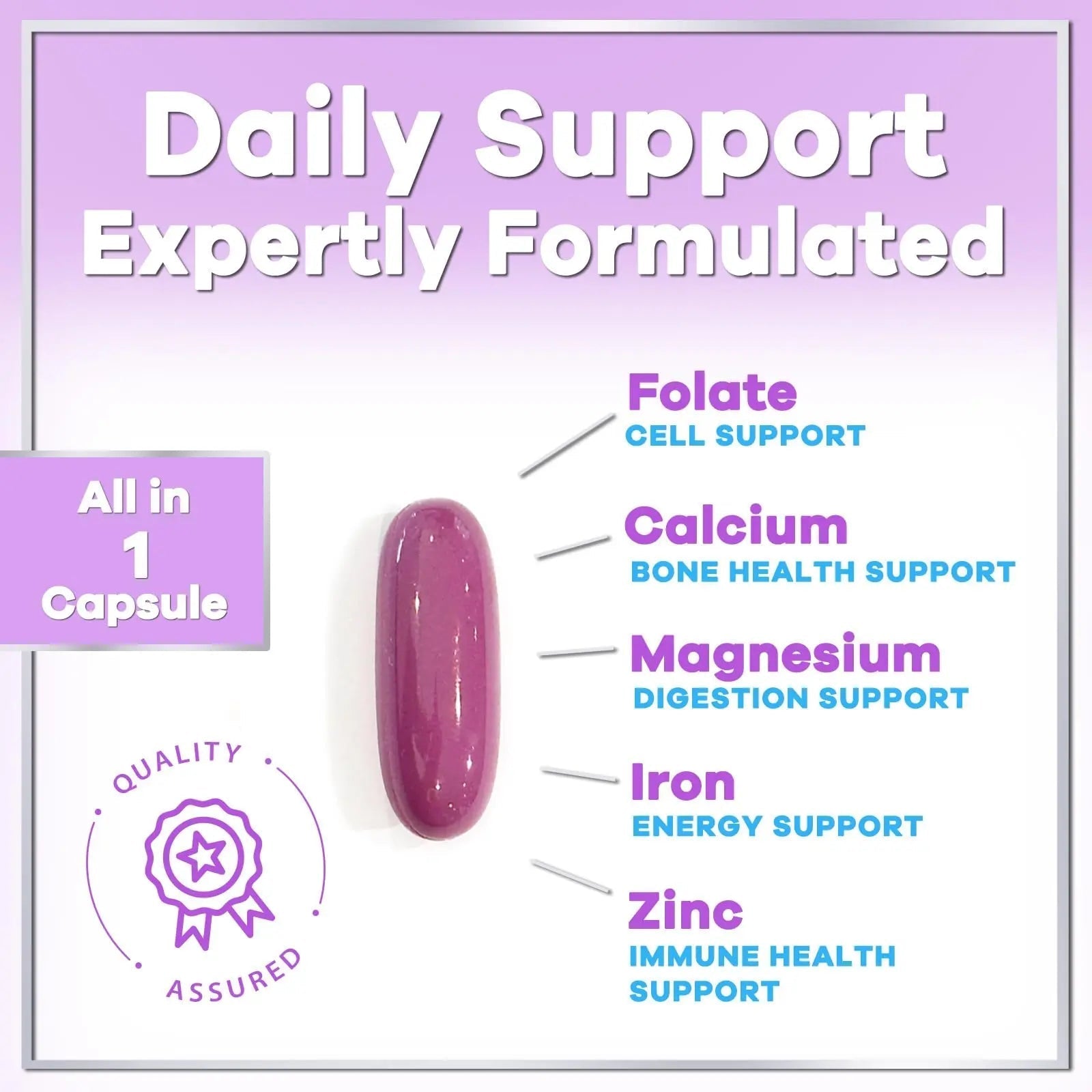 Multivitamin For Women - Complete Daily Woman's Multivitamins with Biotin, Calcium, Folic Acid, Iron, Zinc, Vitamin A, C, D, E & B Vitamins Hello Lovely!Au supplements