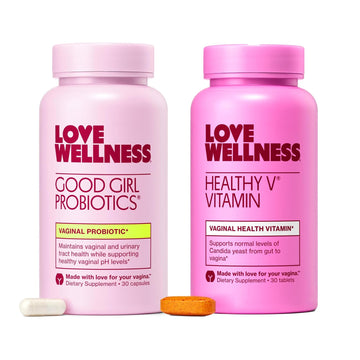 Love Wellness Good Girl Probiotics and Healthy V Vitamin | Womens Wellness Duo | Womens Probiotics Supplements for pH Balance and Vaginal Health Love WellnessAu supplements