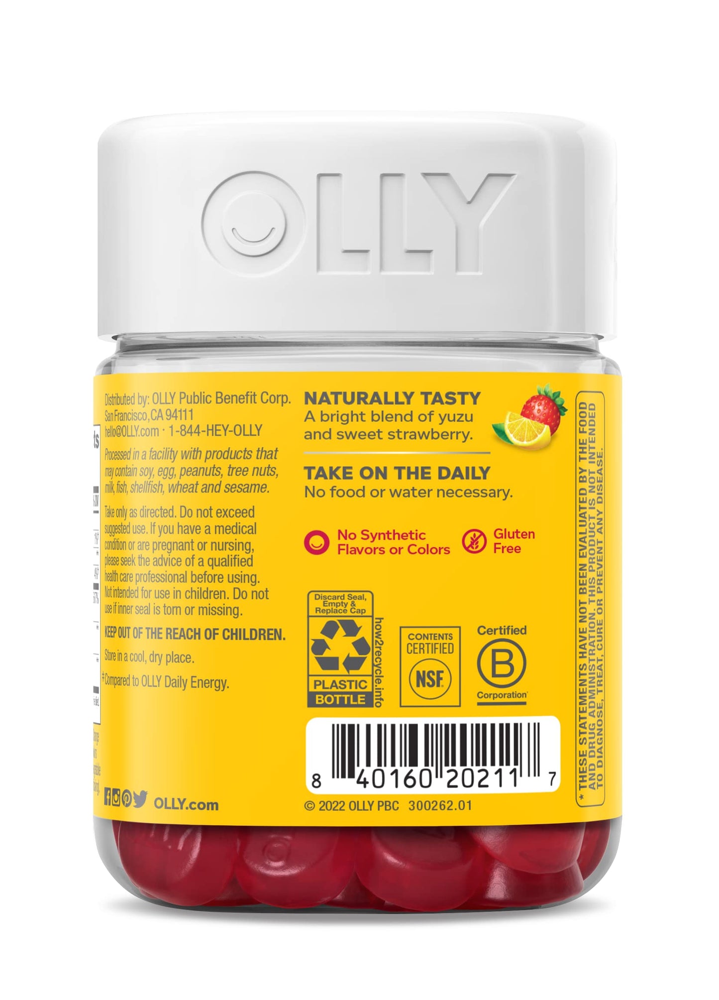 OLLY Extra Strength Daily Energy Gummy, Caffeine Free, 1000mcg Vitamin B12, CoQ10, Goji Berry, Adult Chewable Supplement OLLYUS supplements