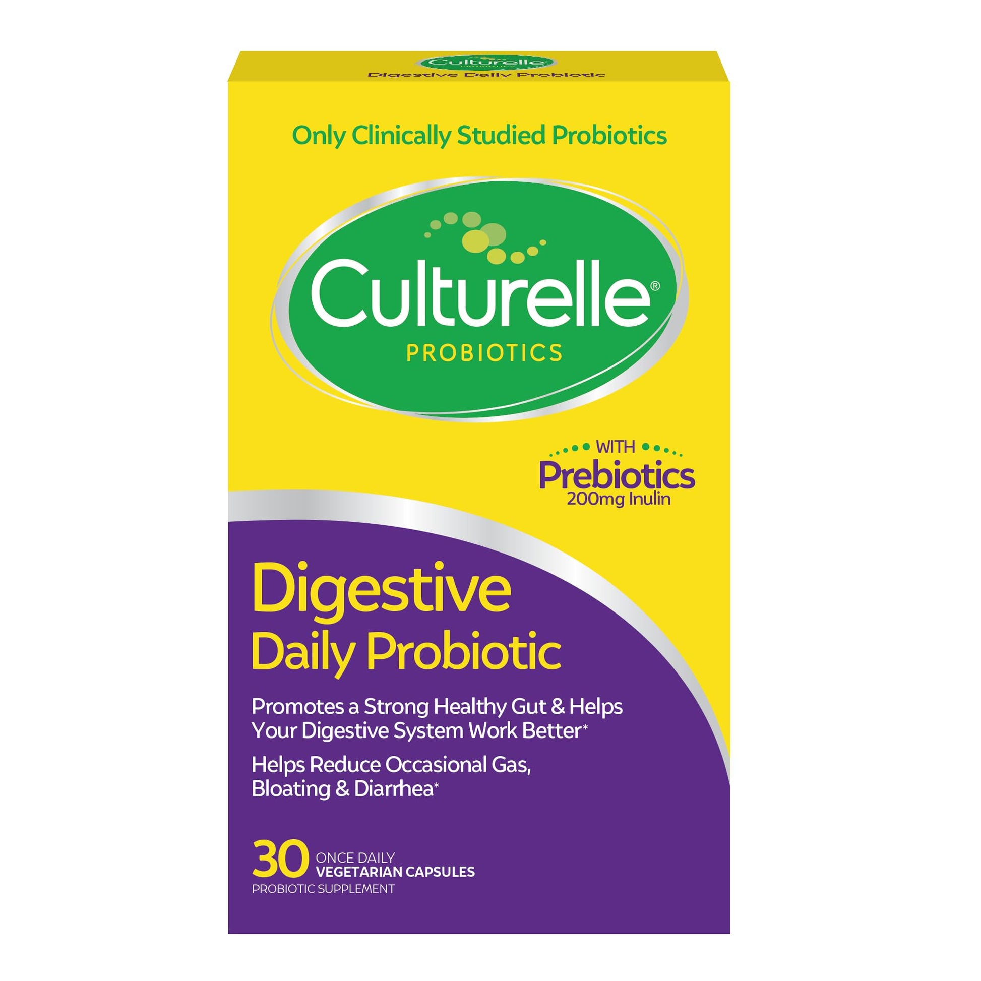Culturelle Daily Probiotic Capsules For Men & Women, Most Clinically Studied Probiotic Strain, Digestive & Gut Health, Supports Occasional Diarrhea, Gas & Bloating, 1 Month Supply, 30 CT CulturelleAu supplements