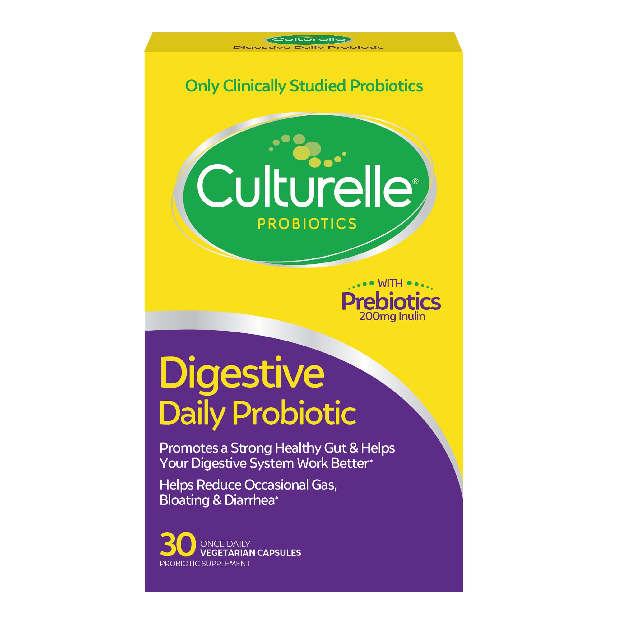 Culturelle Daily Probiotic Capsules For Men & Women, Most Clinically Studied Probiotic Strain, Digestive & Gut Health, Supports Occasional Diarrhea, Gas & Bloating, 1 Month Supply, 30 CT CulturelleAu supplements