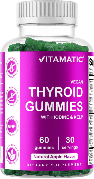 Vitamatic Vegan Thyroid Support Gummies with Iodine & Kelp - 60 Count - Improve Your VitamaticAu supplements