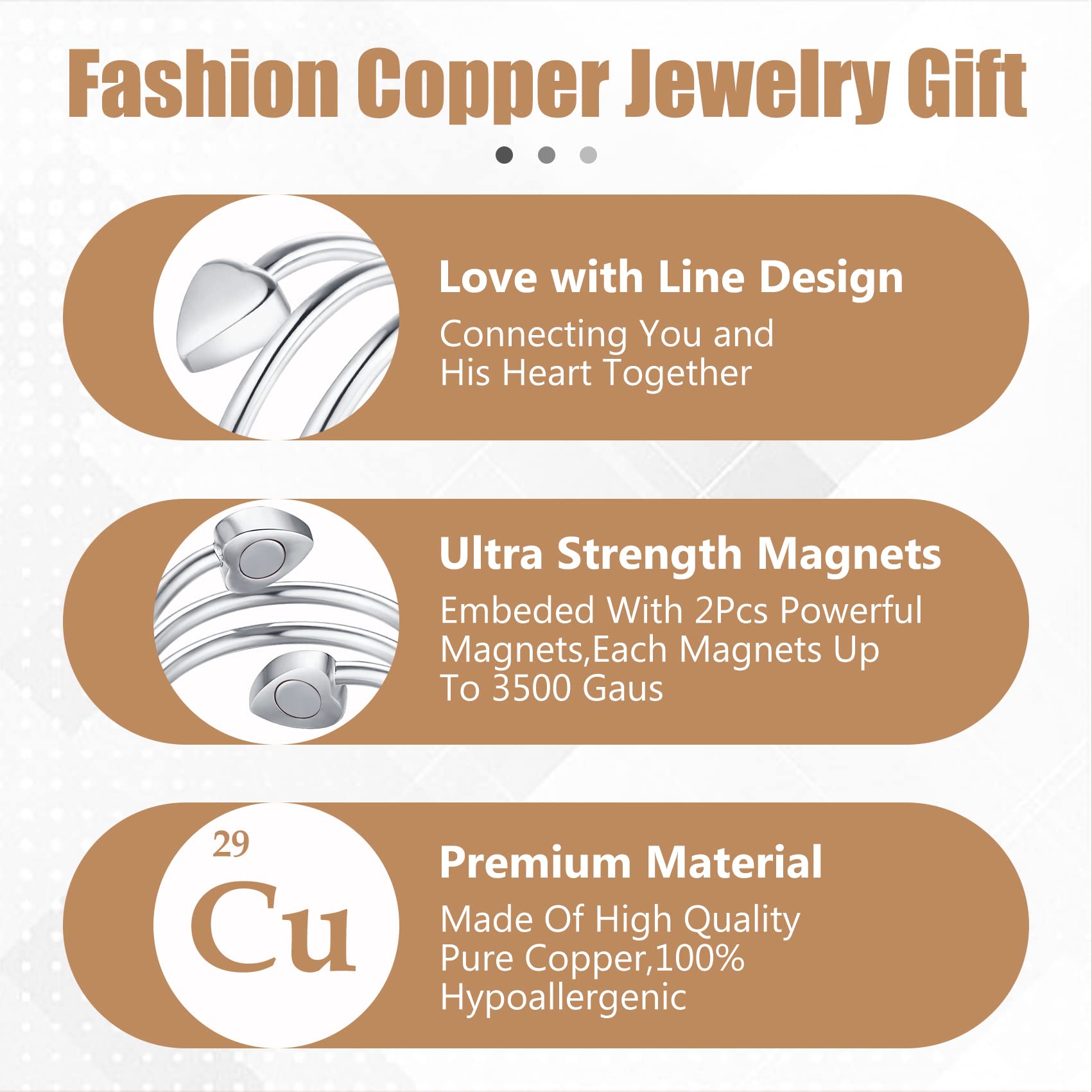 Jecanori Copper Rings for Women,Magnetic Ring Adjustable Love Heart Copper Rings JecanoriUS supplements