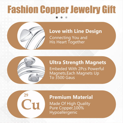 Jecanori Copper Rings for Women,Magnetic Ring Adjustable Love Heart Copper Rings JecanoriUS supplements