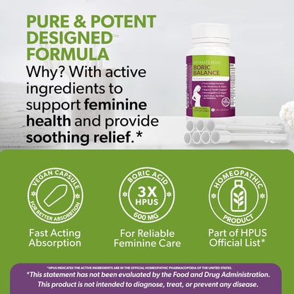 Intimate Rose Boric Acid Vaginal Suppositories - 30 Count (600mg) + 30 Applicators - Feminine Balance, Vaginal Odor, Promote Vaginal Health Intimate RoseUS supplements