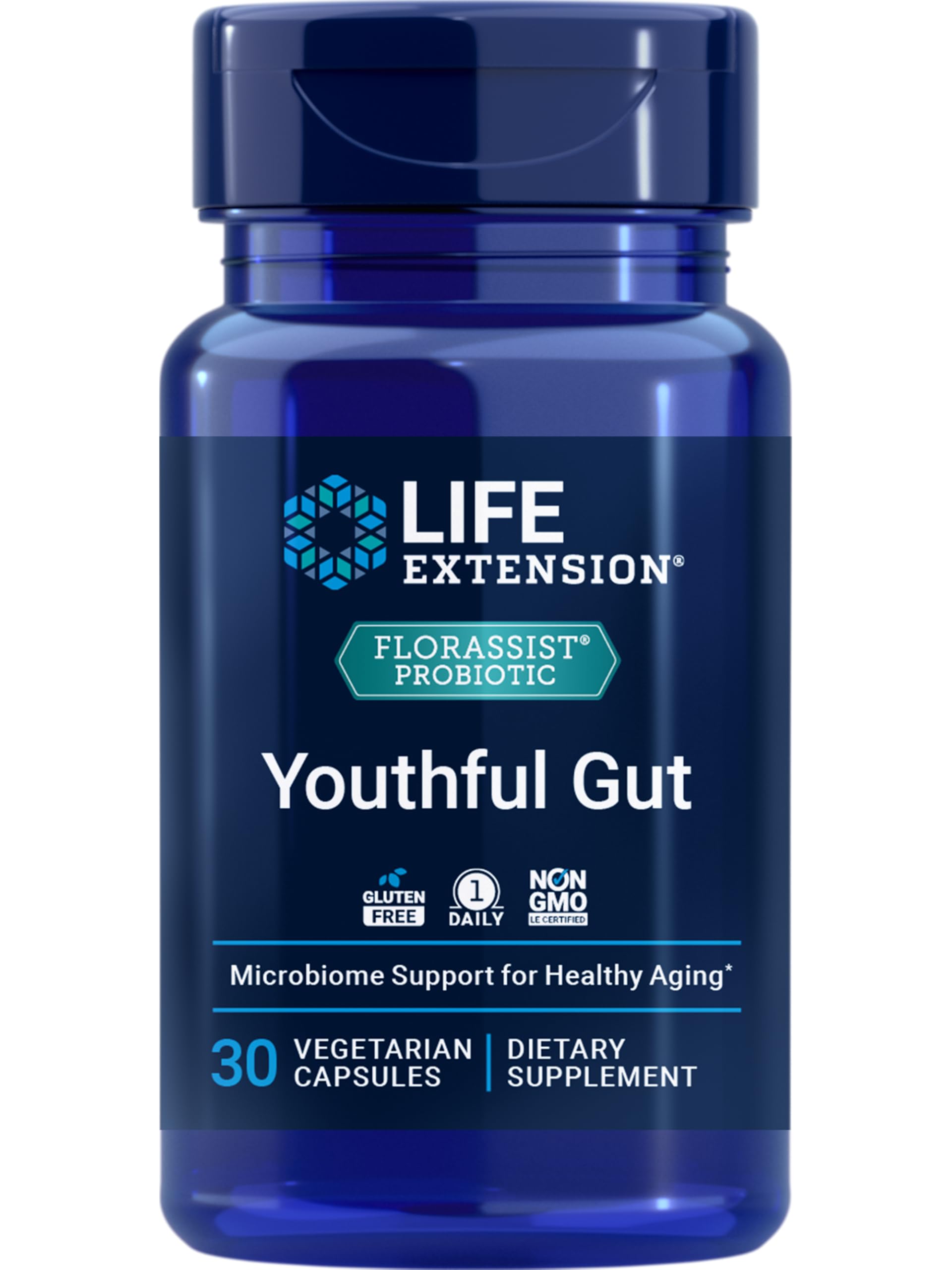 Life Extension FLORASSIST® Probiotic Youthful Gut, Healthy Aging Supplement, postbiotic and probiotic Blend, Heart and Gut Health, Non-GMO, 1-Daily, Gluten-Free, Vegetarian, 30 Capsules Life ExtensionAu supplements