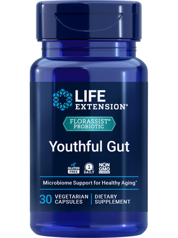 Life Extension FLORASSIST® Probiotic Youthful Gut, Healthy Aging Supplement, postbiotic and probiotic Blend, Heart and Gut Health, Non-GMO, 1-Daily, Gluten-Free, Vegetarian, 30 Capsules Life ExtensionAu supplements
