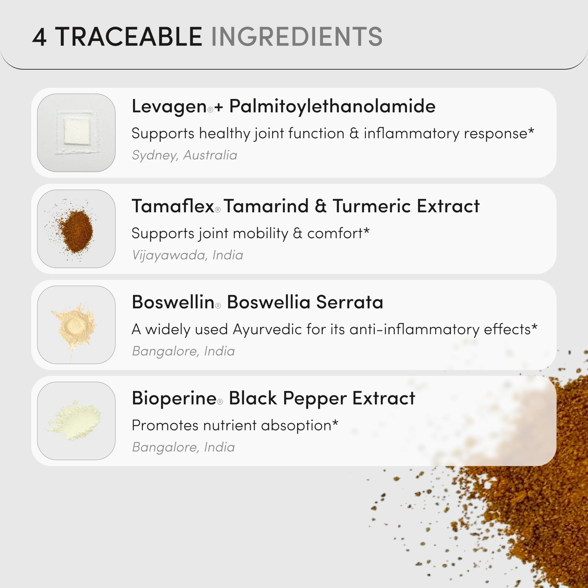 MOVE Fast Acting Joint Supplements | Tamaflex® Turmeric & Tamarind, Levagen®+ PEA Palmitoylethanolamide, Boswellia Serrata, Bioperine® Black Pepper Extract | Joint Support & Mobility | 60 Vegan Caps Ready ToAu supplements