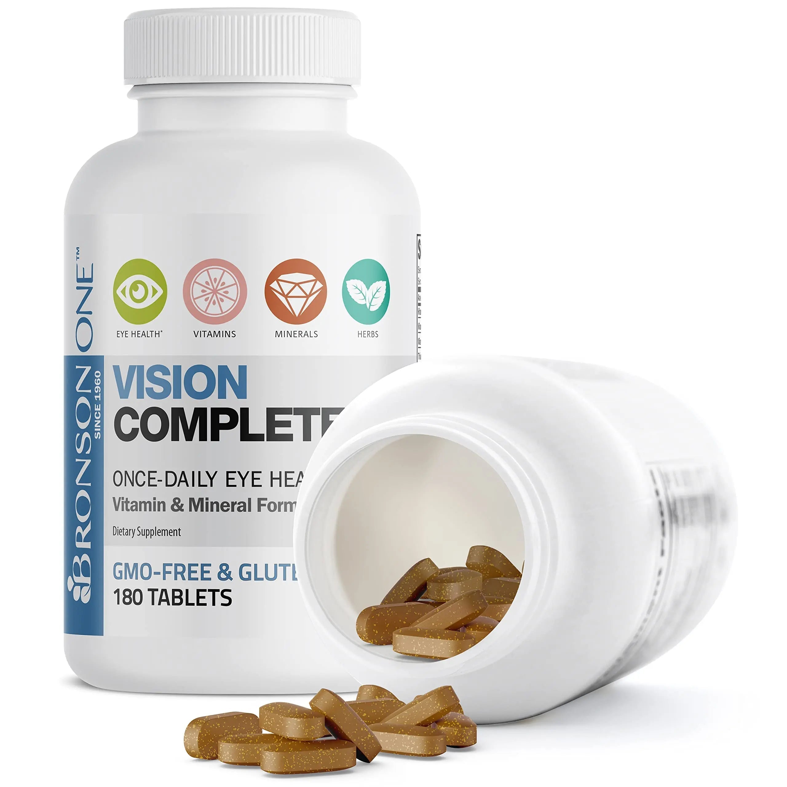 Bronson ONE Daily Vision Complete Eye Health Support Multivitamin Multimineral Supplement Formula, 180 Tablets BronsonAu supplements