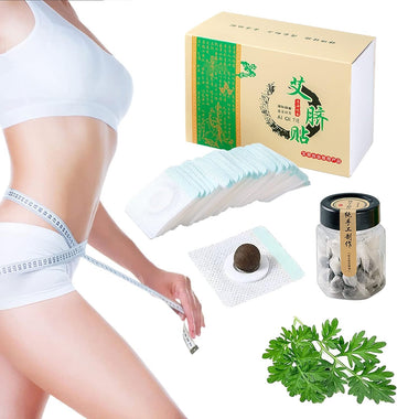 Mugwort Belly Patch,30Pcs Natural Wormwood Essence Pills and 30Pcs Belly Sticker, Moxa Hot BENJENAu supplements