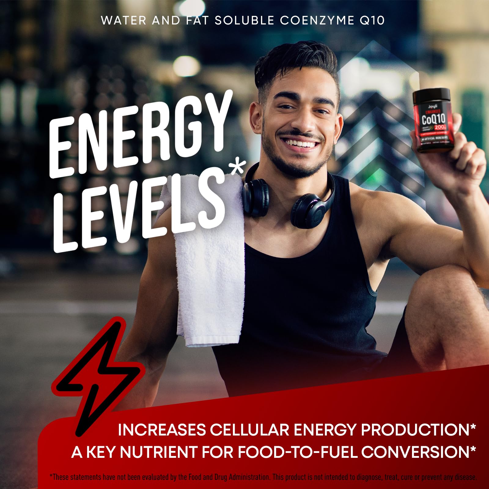 High Absorption CoQ10 200MG - Co Q10, 200mg Softgels for Heart Health & Energy Production - Enhanced Co Q 10 Supplement with Antioxidants and Flaxseed Oil - CoQ10 200 mg Per Serving JOYLI NutritionUS supplements