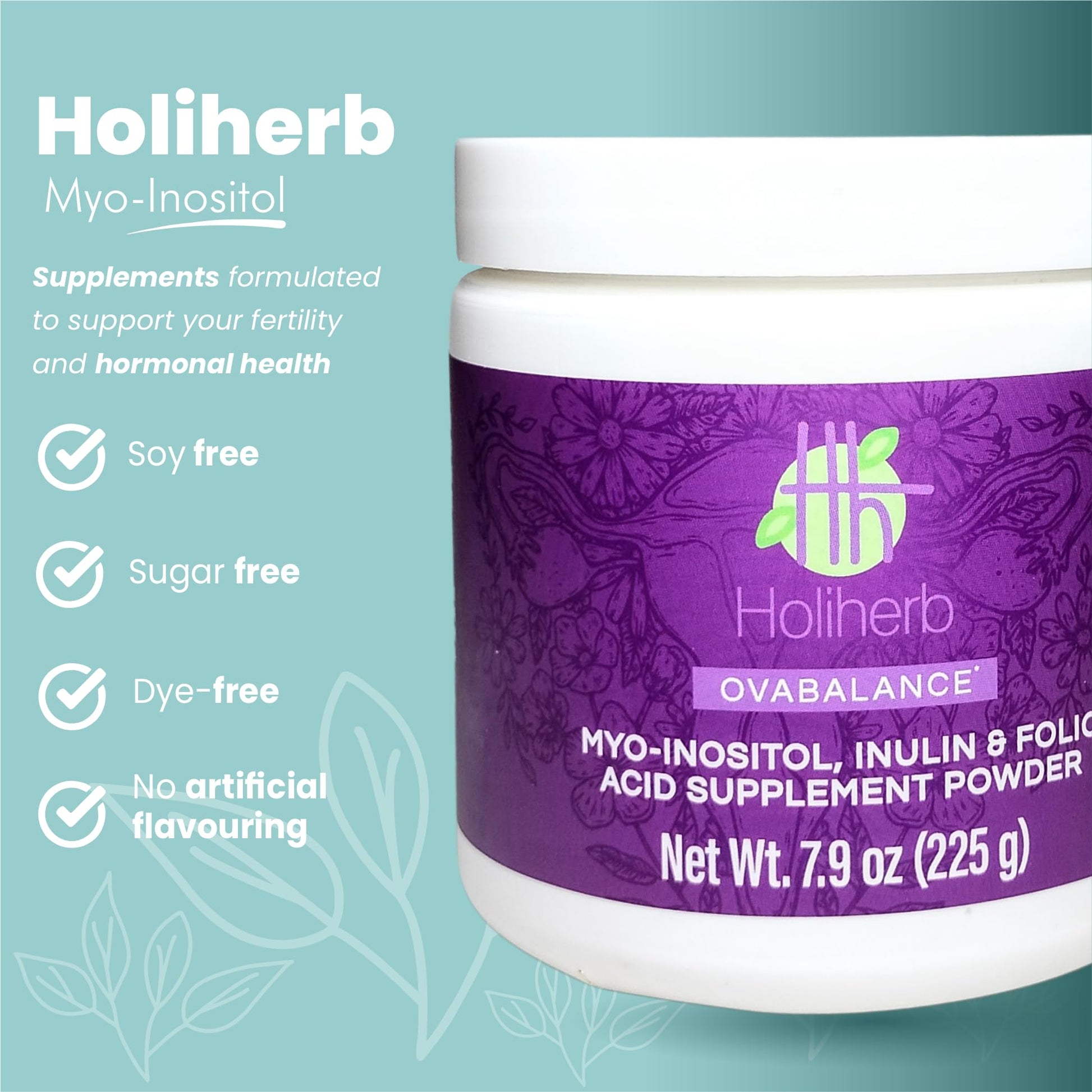 Holiherb 4g Myo Inositol + Folic Acid HoliherbUS supplements