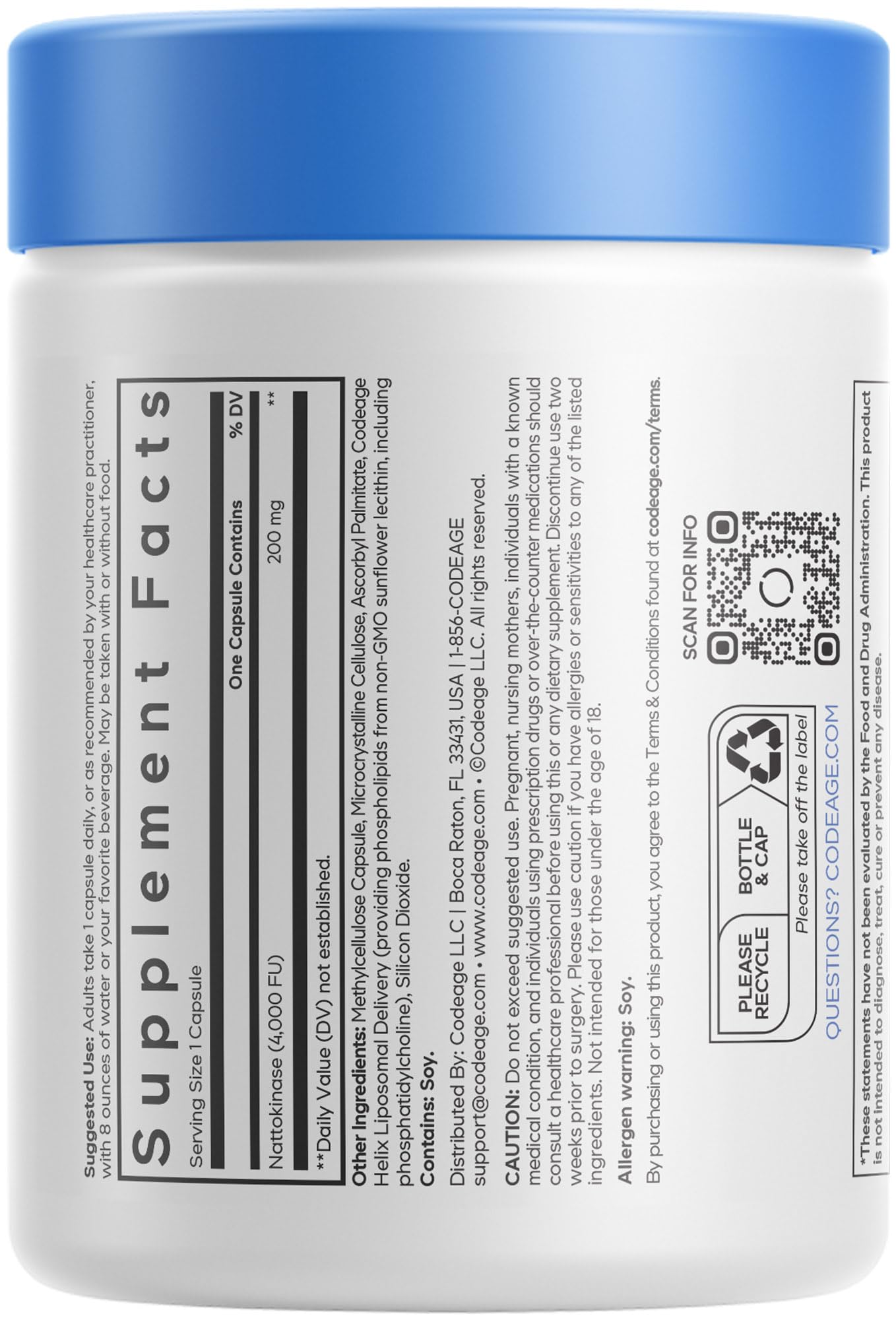 Codeage Liposomal Nattokinase Supplement – Nattokinase 4000 FU, Liposomal Delivery - Vegan, Non-GMO – 90 Capsules CodeageAu supplements