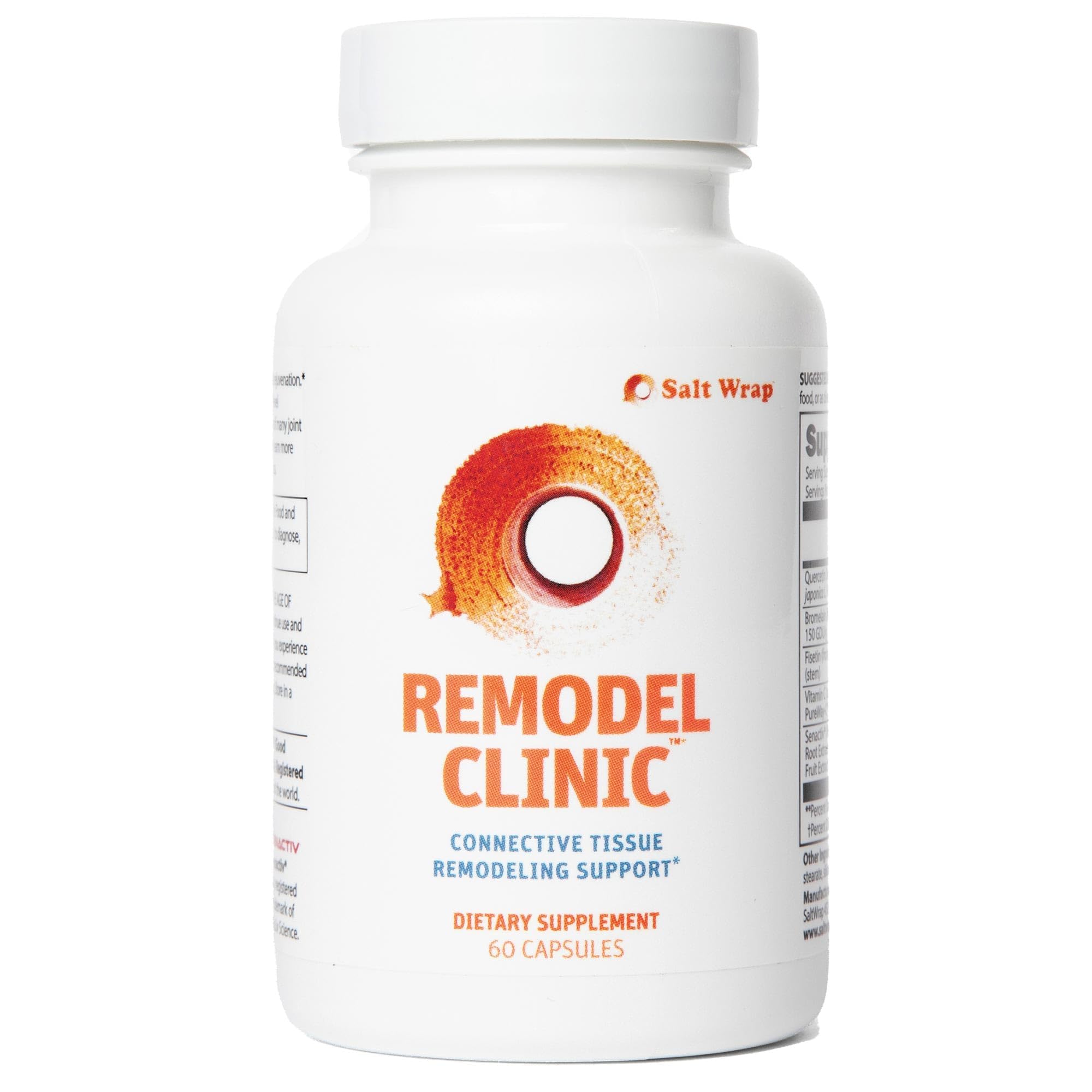 SaltWrap Remodel Clinic - Joint Remodeling Supplement for Senescent Cell Removal and Scar Tissue - Improve Mobility, Reduce Connective Tissue Stiffness - Fisetin, Quercetin, Bromelain - 60 Capsules SaltWrapAu supplements