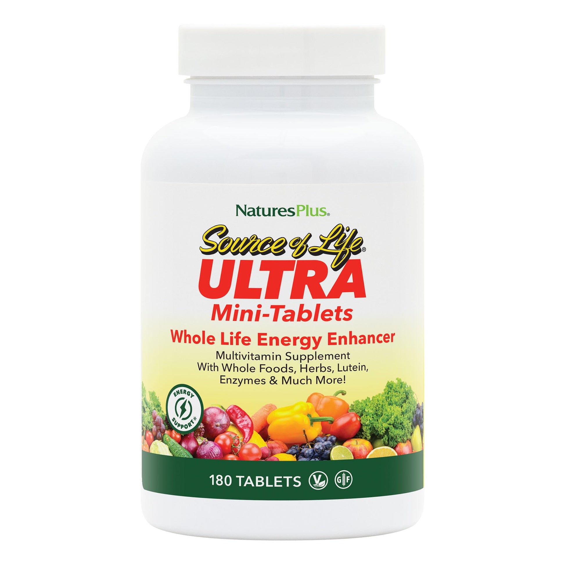 NaturesPlus Ultra Source of Life Multivitamin - 180 Mini-Tablets - with Whole Foods, Herbs, Lutein & Enzymes - Vegetarian, Gluten Free - 30 Servings NaturesPlusAu supplements