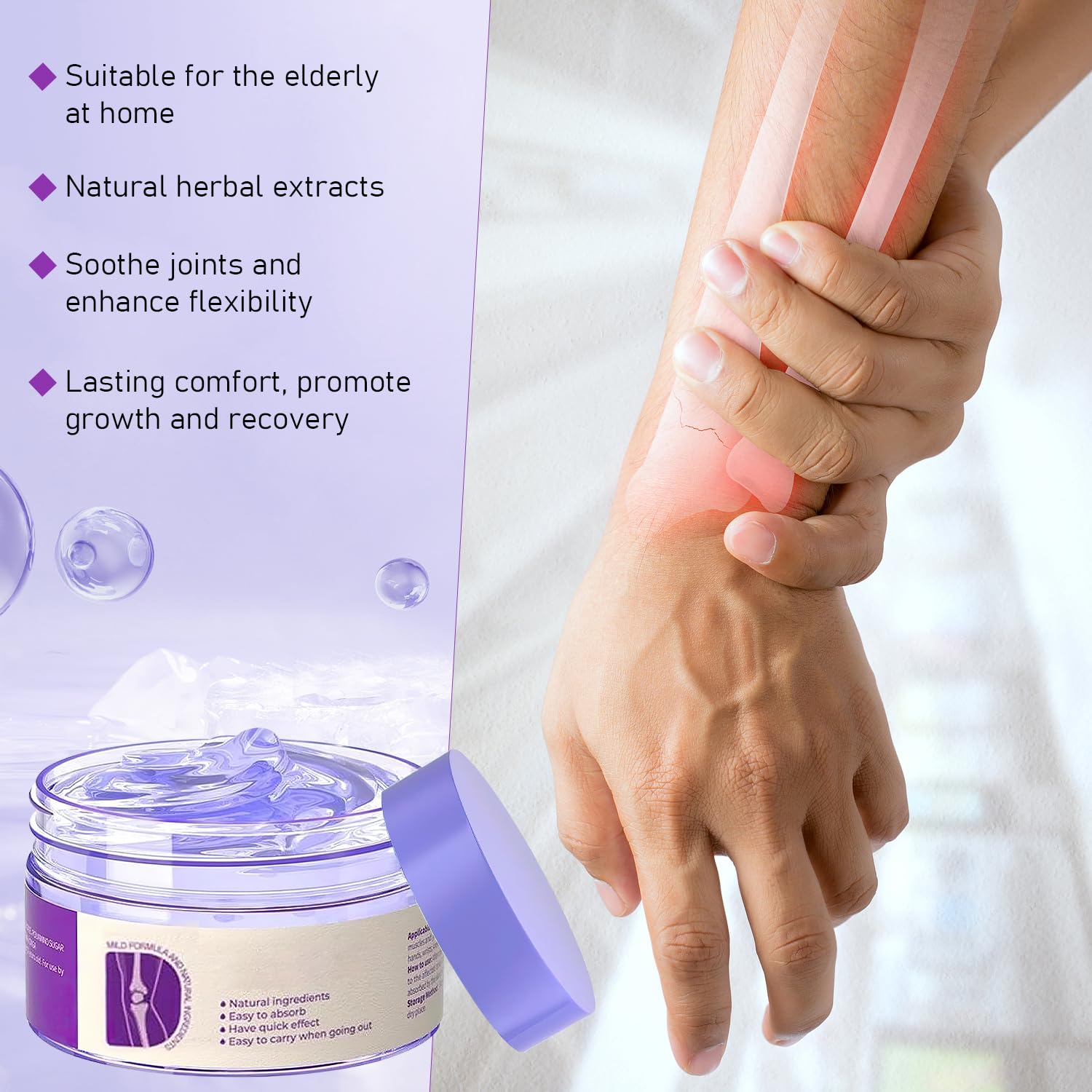 Soothing Relief Massage Gel, Joint Gel Purple Gel Cooling Activities Throughout The Body, Soothing Knees, Lumbar, Neck, Back, Shoulders, Hands, and Feet iaredonAu supplements