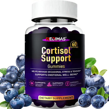 Redimas Cortisol Gummies for Women & Men with Ashwagandha, Magnesium, L-Theanine and Multivitamin, Vegan Chewable Gummies for Daily Lifestyle Balance, Convenient Adult Supplement, 60 Count RedimasAu supplements