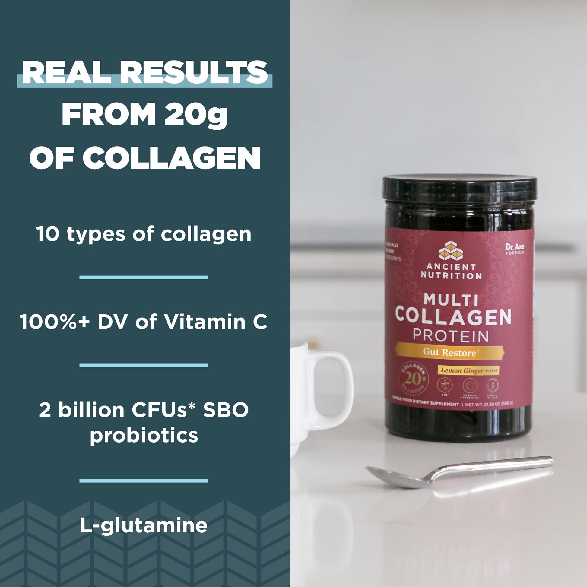 Ancient Nutrition Collagen Powder Protein, Multi Collagen Protein, Hydrolyzed Collagen Peptides Supports Skin and Nails, Joint Supplement (Gut Restore, 20 Servings) Ancient NutritionAu supplements
