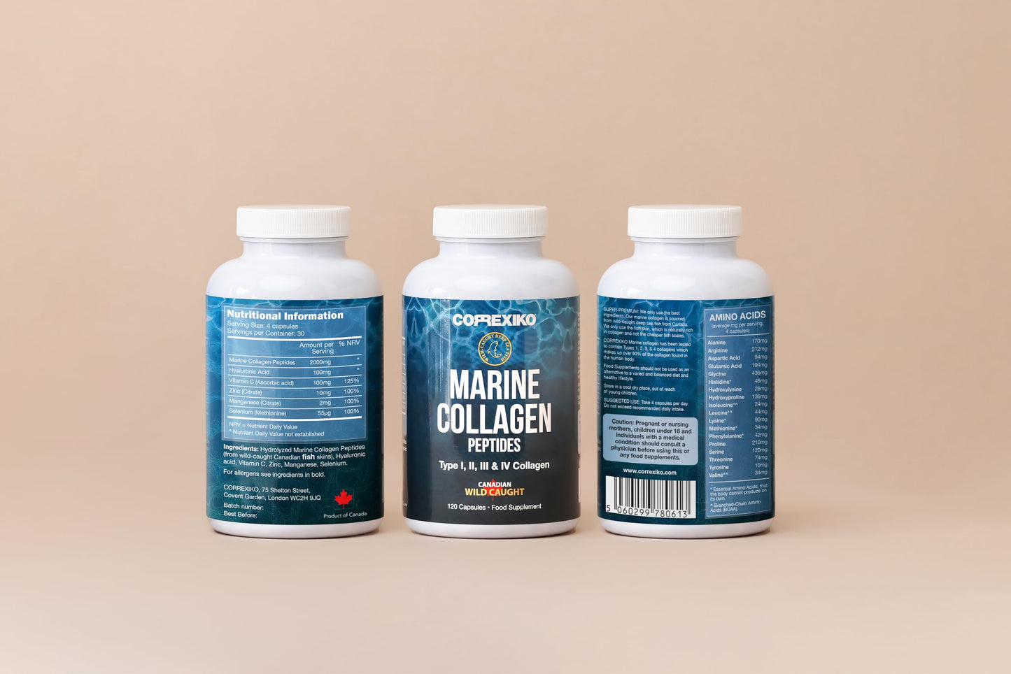 CORREXIKO Marine Collagen Pills, High Strength 2200mg Anti-Ageing Tablets CORREXIKOUS supplements