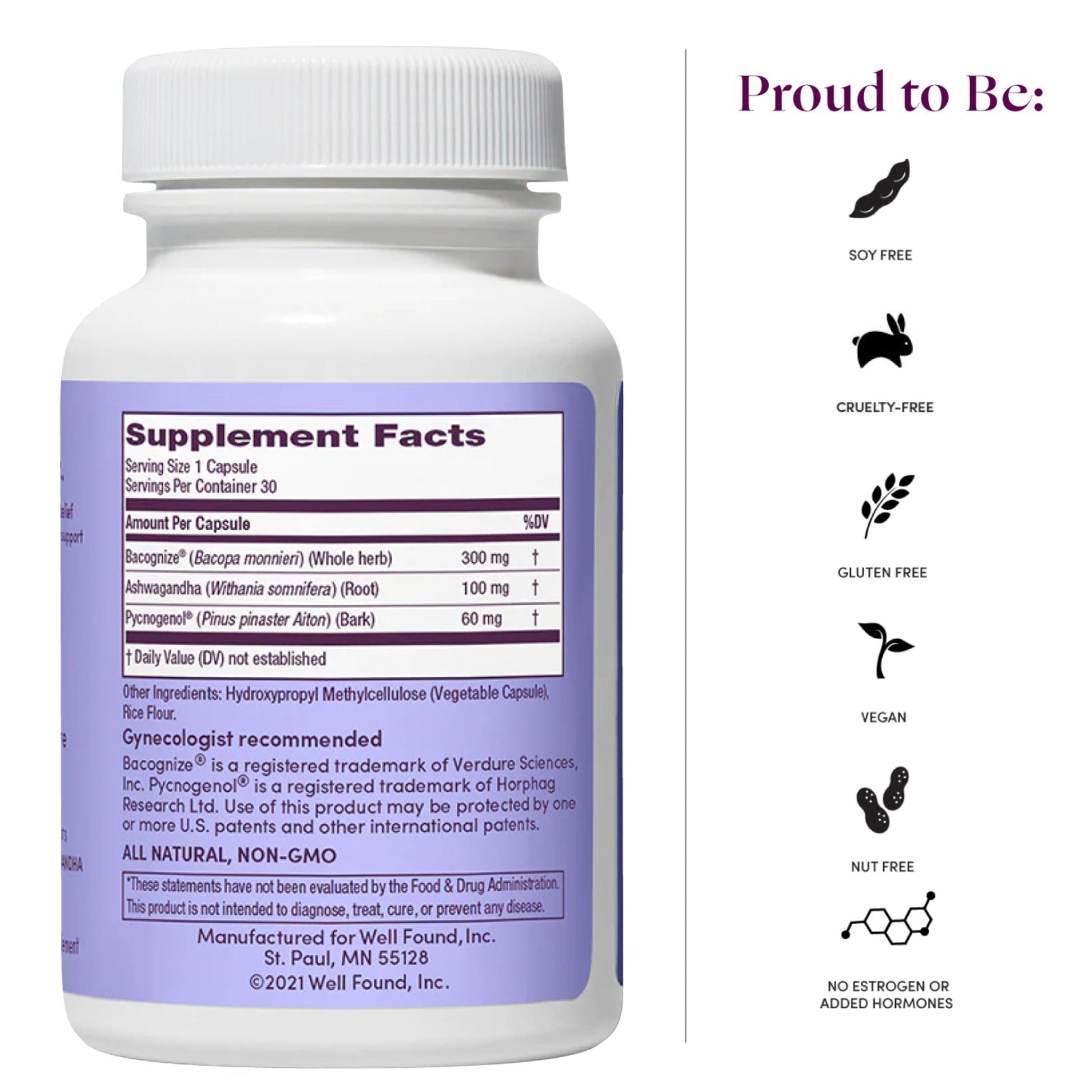 Womaness Menopause Supplements for Women - Hormone Balance for Women Perimenopause and Menopause - Ashwagandha, Pycnogenol and Bacognize for Hot Flashes, Brain Fog and Mood Hormone Free - 30 Capsules WomanessAu supplements