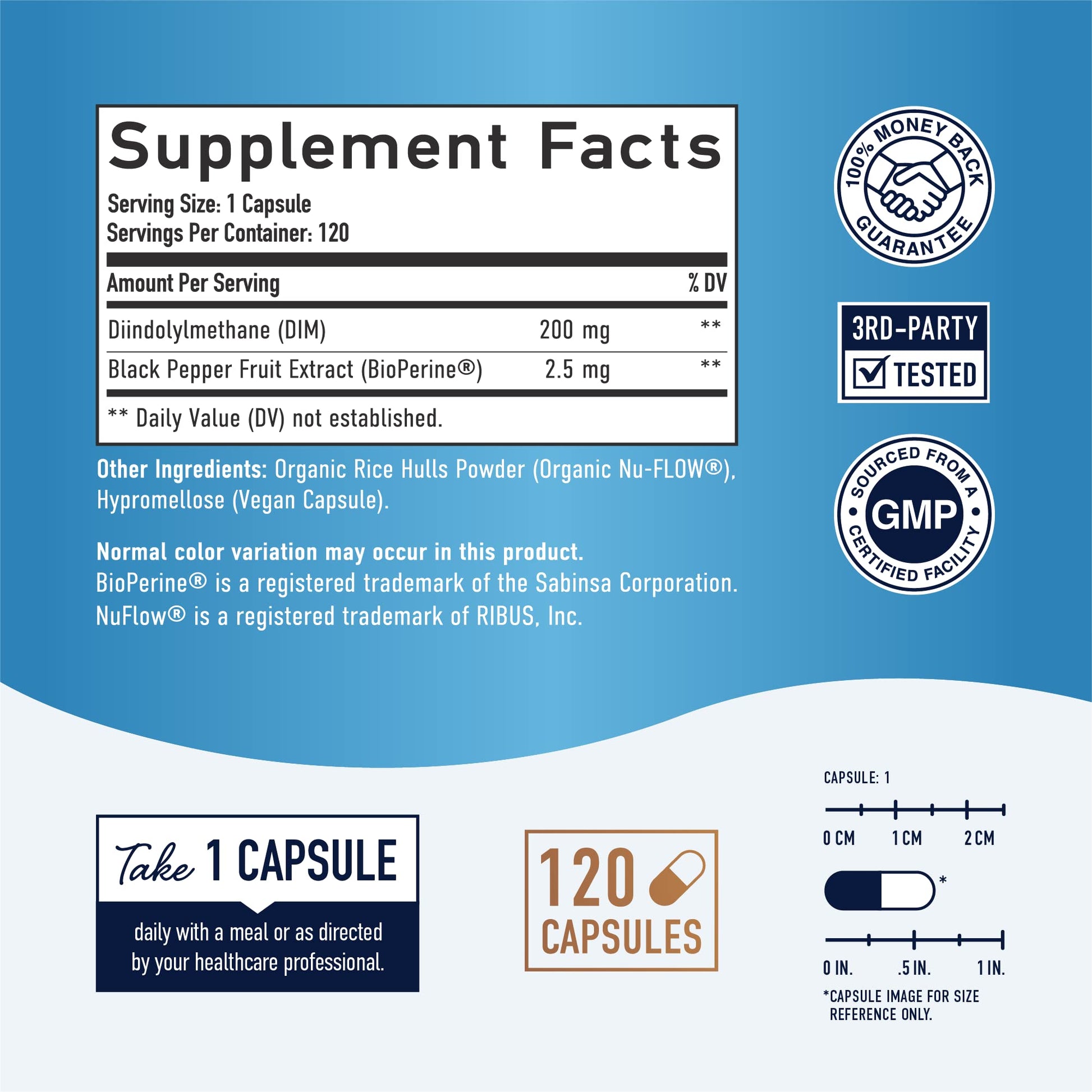 DIM Supplement 200 mg (120 Ct) | Estrogen Balance for Women & Men | Hormone Balance SMNutritionUS supplements