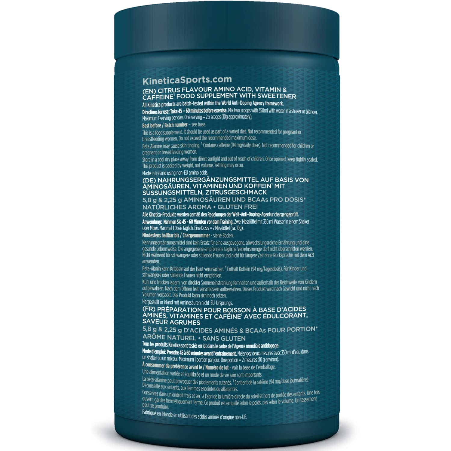 Kinetica PreFuel, Pre Workout, 5.7g Amino Acids & 2.2g BCAA's per Serving, 30 Servings KineticaUS supplements