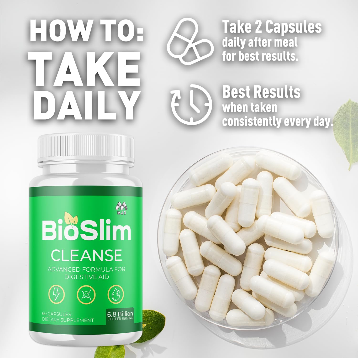 (3 Pack) Bioslim Cleanse Capsules, Official Bioslim Cleanse Supplement Pills with All Natural Ingredients, Advanced Active Health Lifestyle Formula with Premium Vitamins for Women & Men (180 Capsules) MJOAu supplements