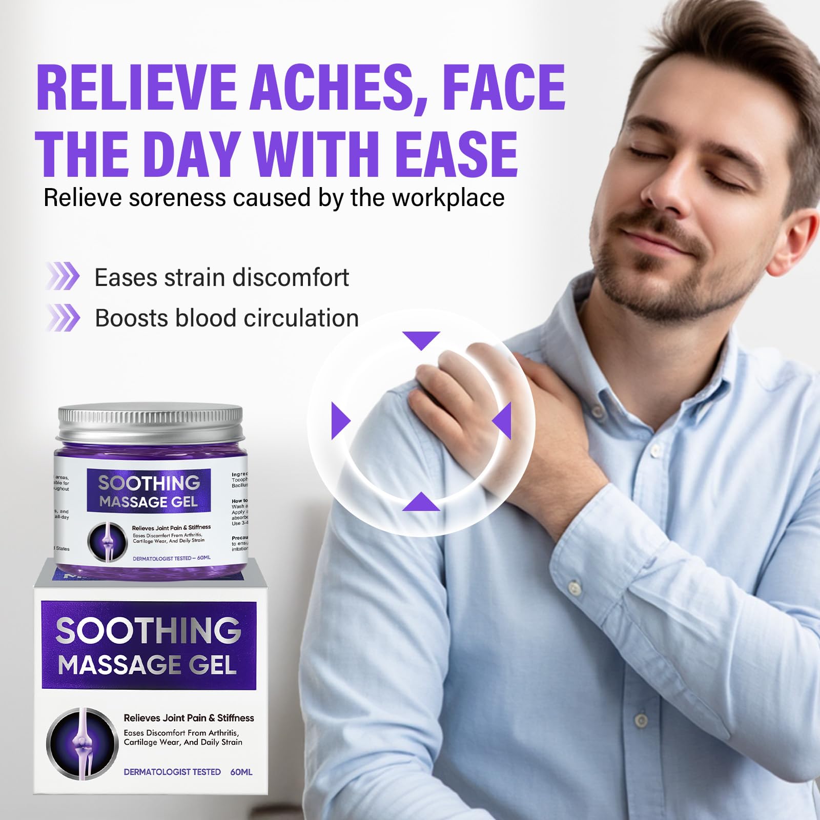 Joint Purple Gel, Fast-Absorbing Soothing Relief Massage Gel with Natural Extracts, Support Muscle, Joint, Shoulder, Knee, Back, Lumbar & Muscle Stiffness WKCWKCAu supplements