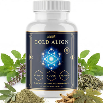 Gold Align - Holy Basil Capsules with Sage, Goldenseal, Monoatomic Gold - Herbal Supplement for Overall Health,100% Natural - Made in USA, Non-GMO, GMP-Certified - 30 Capsules, 1 Month Supply Nature’s NutriWaveAu supplements
